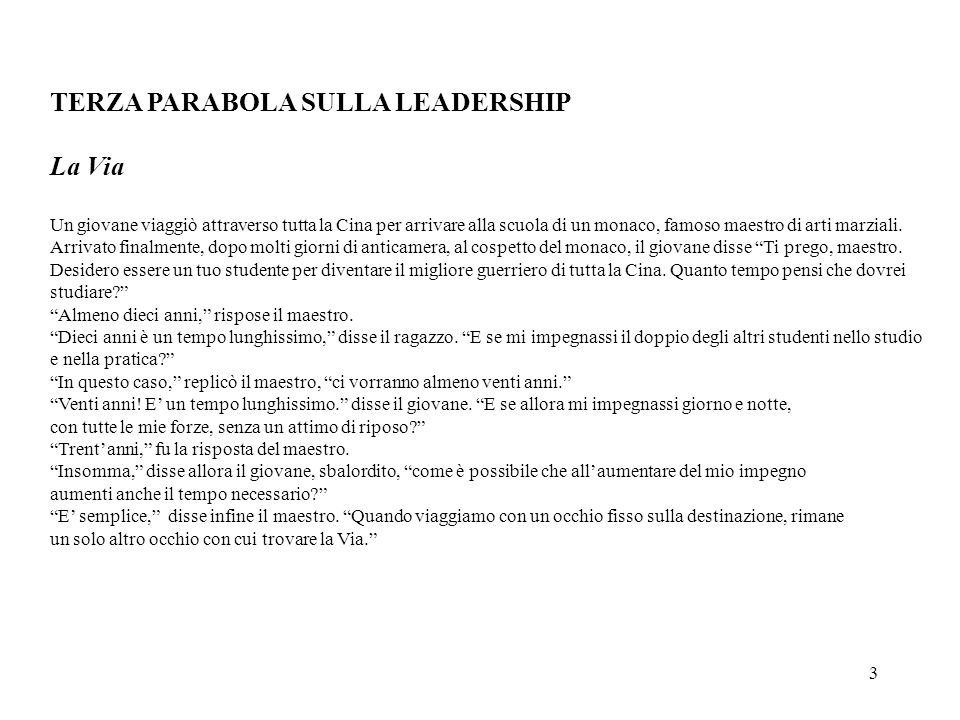 PRIMA PARABOLA SULLA LEADERSHIP Ppt Scaricare